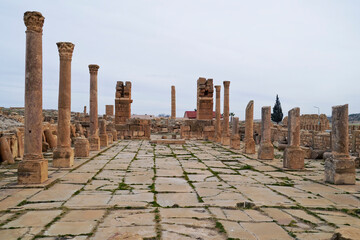 l'area archeologica dell'antico presidio militare romano di Ammaedara nei pressi della cittadina di...