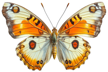Colorful butterfly with striking orange patterns