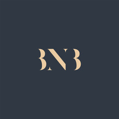 BNB abstract letter logo design. This logo is designed by three abstract letters.