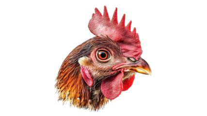 Vibrant close up of a roosters head