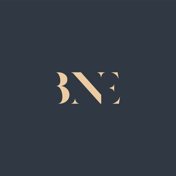 BNE abstract letter logo design. This logo is designed by three abstract letters.