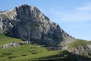 Beautiful landscape of the Gorbea natural Park on a sunny autum day