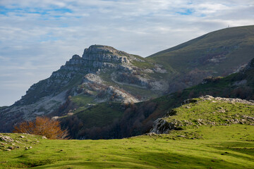 Beautiful landscape of the Gorbea natural Park on a sunny autum day