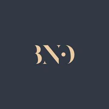 BNO abstract letter logo design. This logo is designed by three abstract letters.