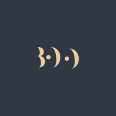BOO abstract letter logo design. This logo is designed by three abstract letters.