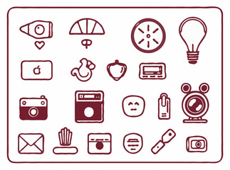 Chic Retro Icons for Media and Editorial Use