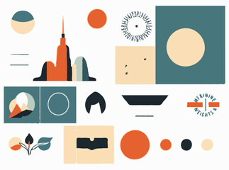 Sophisticated Modern Vector Elements for Editorial Layouts