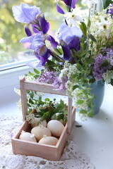 easter eggs in a basket