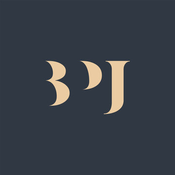 BPJ abstract letter logo design. This logo is designed by three abstract letters.