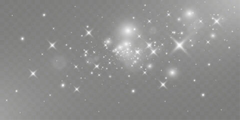 Glowing stars, sparkles, light streaks, and shimmering particles on transparent background for overlays and magical effects.
