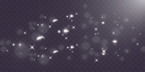 Glowing stars, sparkles, light streaks, and shimmering particles on transparent background for overlays and magical effects.
