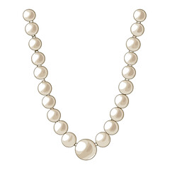 Obraz premium Beautiful Pearl Beads Necklace Pearls Bead Isolated On White Background