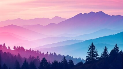 Abstract colorful gradient background with soft bl