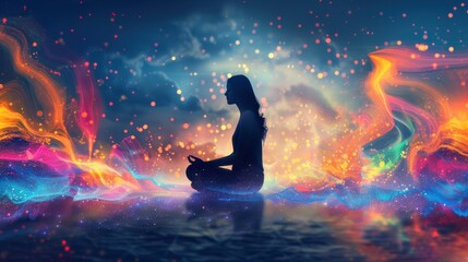 Obraz premium Abstract visuals inspired by the flowing rhythm of healing music therapy.