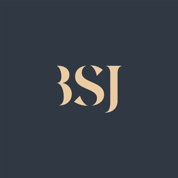 BSJ abstract letter logo design. This logo is designed by three abstract letters.