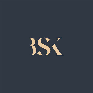 BSK abstract letter logo design. This logo is designed by three abstract letters.