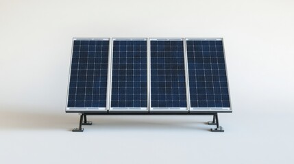 Solar panels arranged in a modern setup, showcasing renewable energy technology in a clean environment