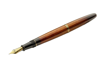 Wooden fountain pen with gold accents