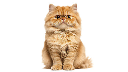 Persian cat with fluffy fur sitting calmly indoors