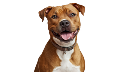 Friendly brown dog with cheerful expression