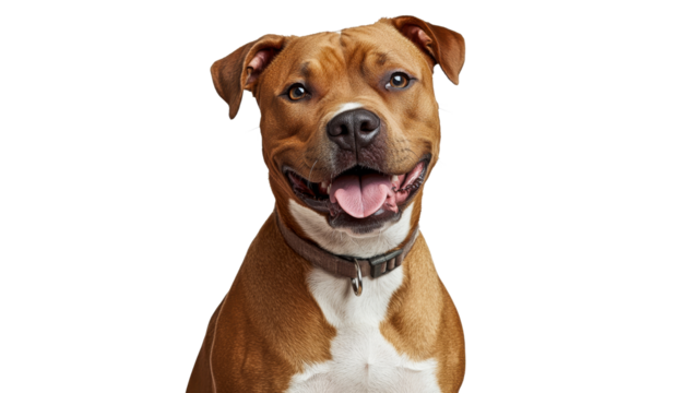 Friendly brown dog with cheerful expression