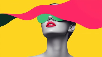 Vibrant fashion portrait urban studio digital art creative environment close-up style reinvention