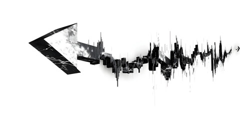 Fototapeta premium Abstract Stock Market Graph with a Digital Arrow Representing Financial Trends