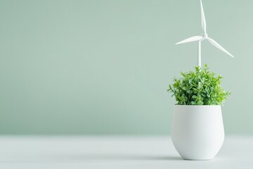 Renewable energy initiative indoor setting photography eco-friendly environment close-up view sustainability concept