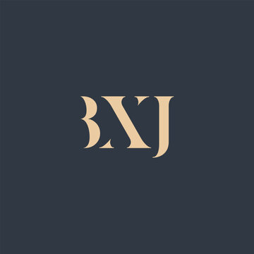 BXJ abstract letter logo design. This logo is designed by three abstract letters.
