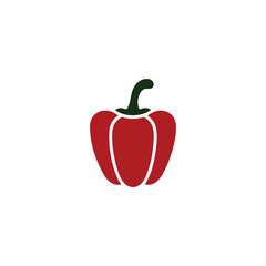 Simple Icon of a Red Bell Pepper.A vibrant, red bell pepper icon, perfect for use in menus, recipe websites, food blogs, or marketing materials related to vegetables or cooking.