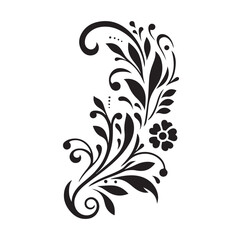 floral scroll design  silhouette vector illustration © Joynab