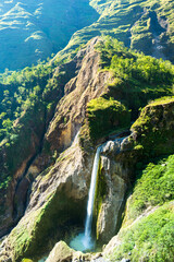 Torean Waterfall, located in the valley of Mount Rinjani, Lombok, Indonesia.
