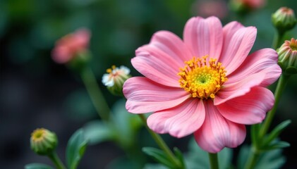 Obraz premium Tiny gypsophila blooms surround larger ranunculus petals with intricate texture, detail, delicate, texture