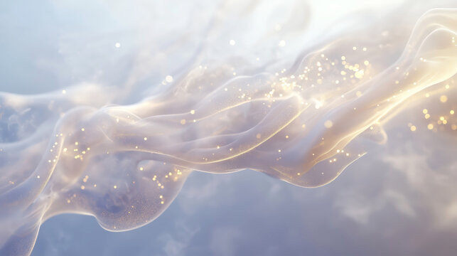Luminous Beige Waves with Golden Dust - Made with Generative AI