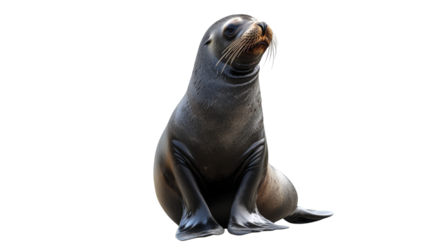 Sea lion resting on a smooth surface by the beach