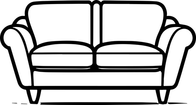 recommend clip art:  Living room sofa or couch or divan icon silhouette . Home interior Furniture concept