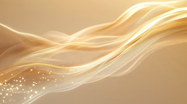 Golden Light Wave with Sparkle Dust - Made with Generative AI