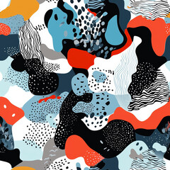 Abstract Illustration Style Seamless Pattern