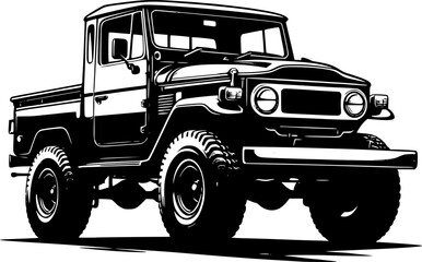 Retro pick up truck vector © создать 8 углов