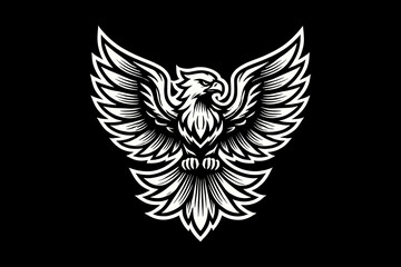 Fototapeta premium eagle mascot Black and White graphic design Illustration