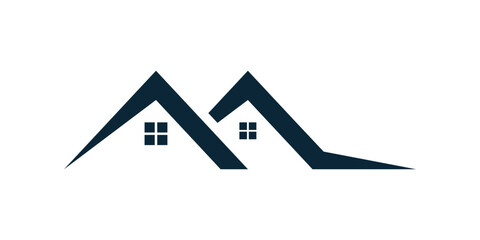 Simple home roof icon. Home property logo
