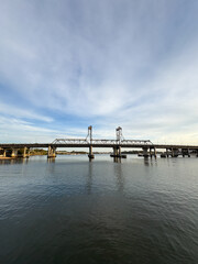 Beautiful day view of Ryde Bridge, Sydney, Australia.