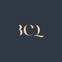 Obraz premium BCQ abstract letter logo design. This logo is designed by three abstract letters.