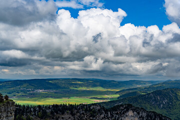 village landscape with clouds