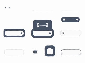 Sophisticated Website Button Icons - Minimalist Vector Set