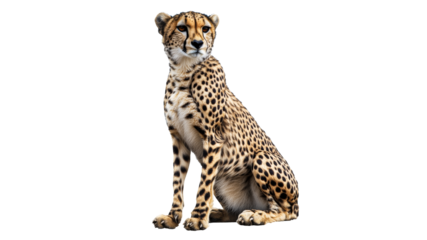 Cheetah sitting gracefully in natural pose