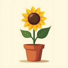 Obraz premium sunflower in a pot