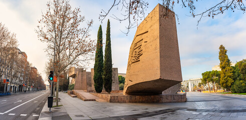 Panoramic view of the Plaza de Colon in the center of the capital of Spain, Madrid. © josemiguelsangar