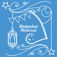 Minimal Ramadan Mubarak Banner vector-style banner