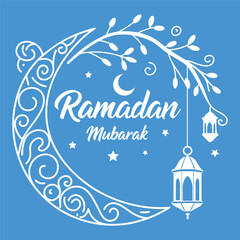 Minimal Ramadan Mubarak Banner vector-style banner